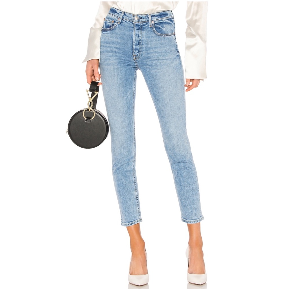 Karolina GRLFRND denim jean distressed light wash